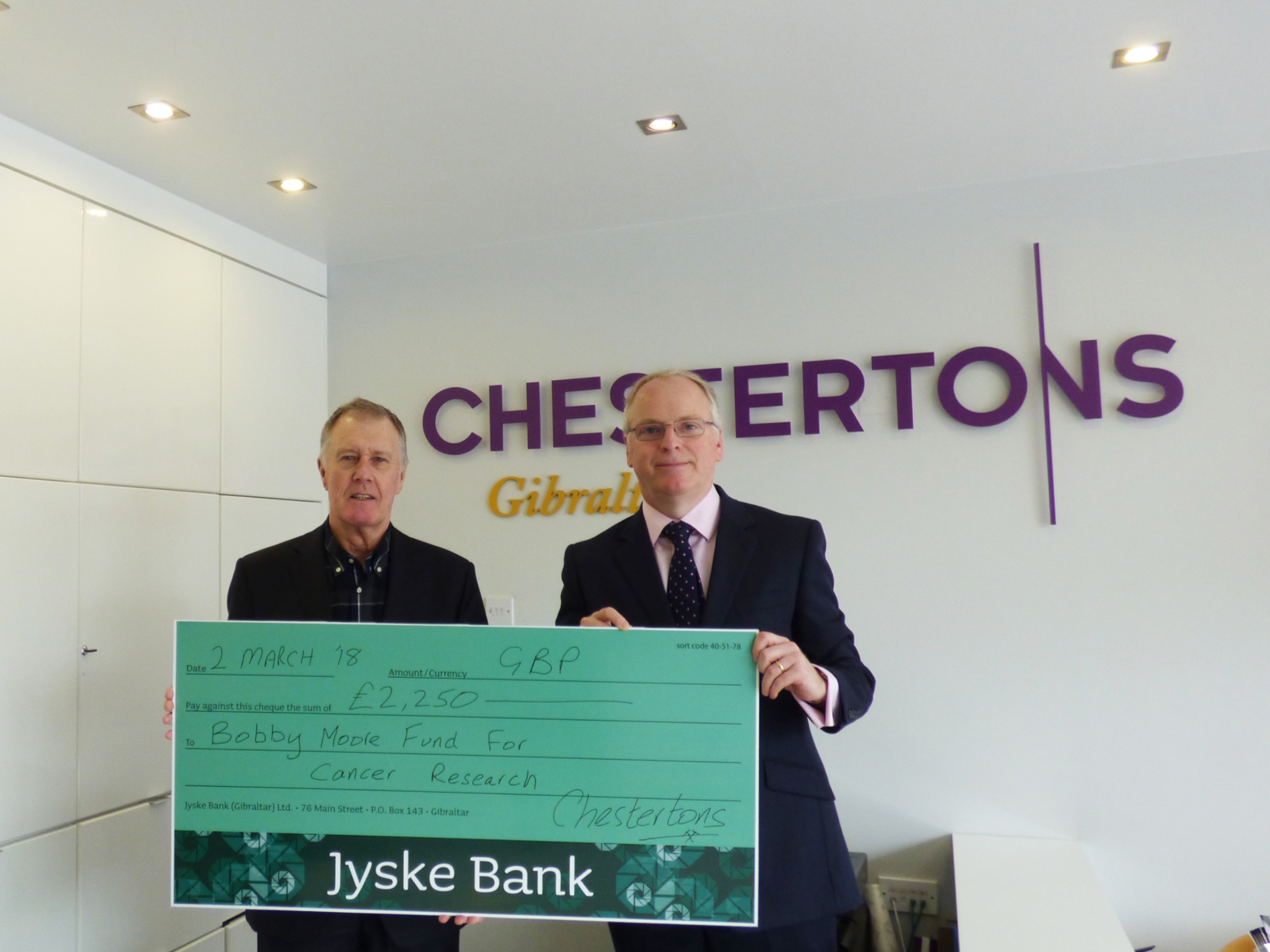 Chestertons' 10th anniversary raises £4,500 for cancer charities Image