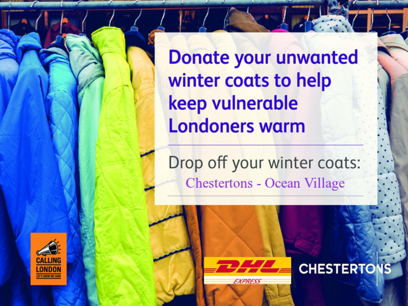 Chestertons' Charity Appeal - coats for the homeless and vulnerable Image