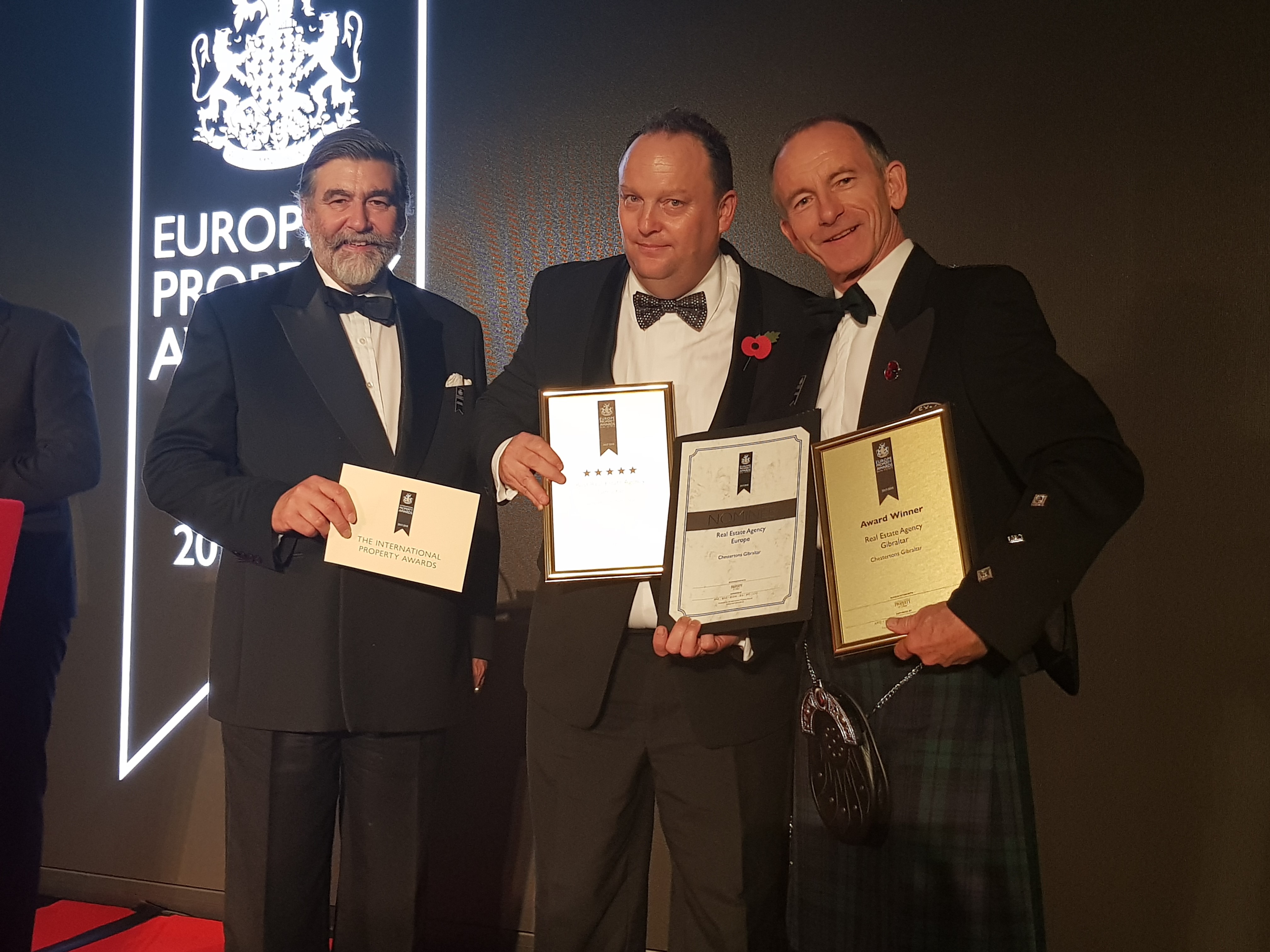 Chestertons wins 'Best Estate Agency in Gibraltar for 2017/18' at The European Property Awards  Image