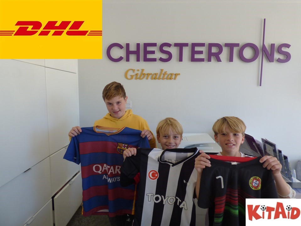 Chestertons Gibraltar collects 490 football shirts for charity Image